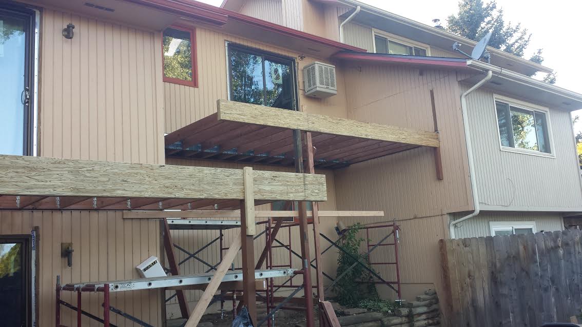 Two level wood deck